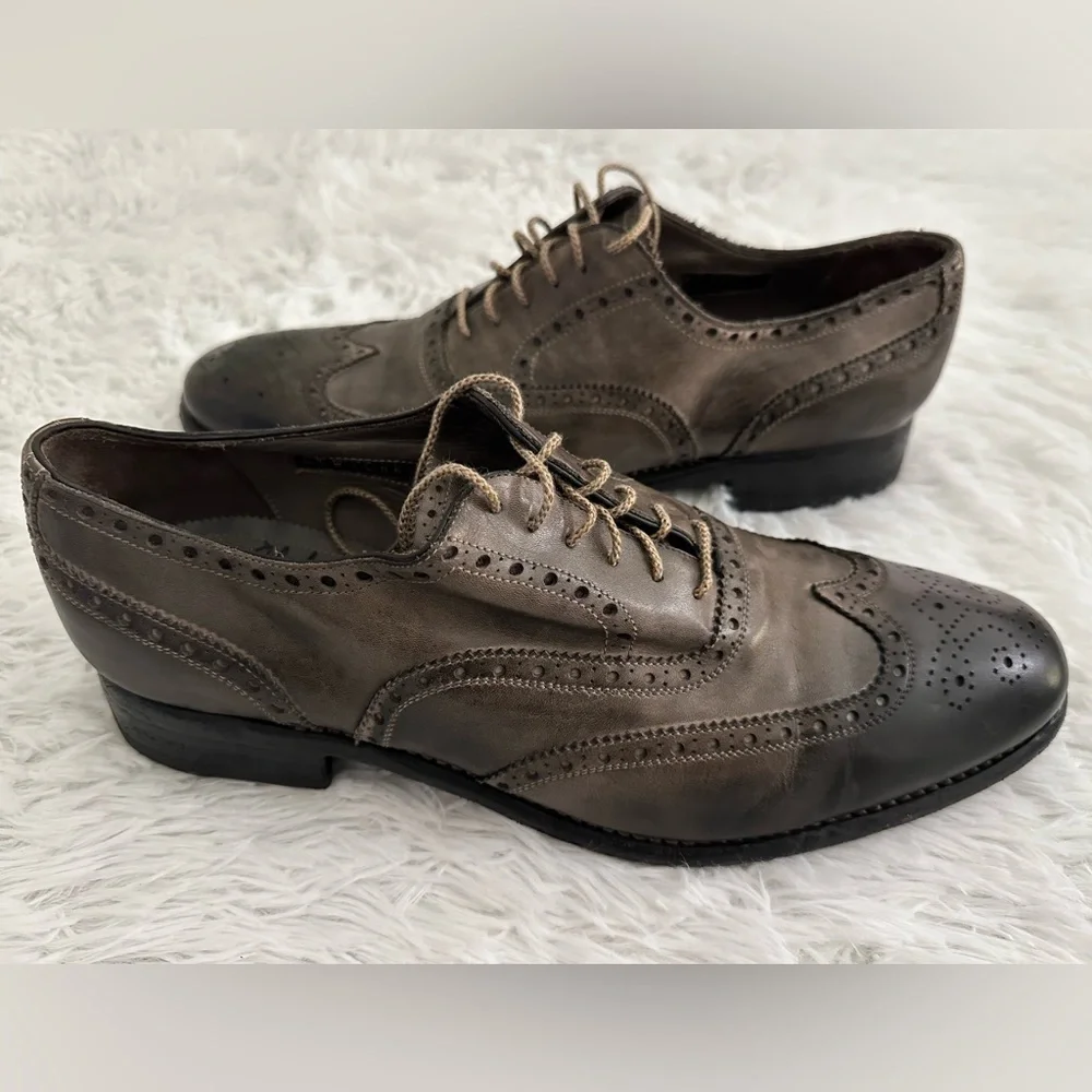 Calzoleria Harris Italy Barneys NY Wingtip Dress Shoes 11 - Picture 1 of 9